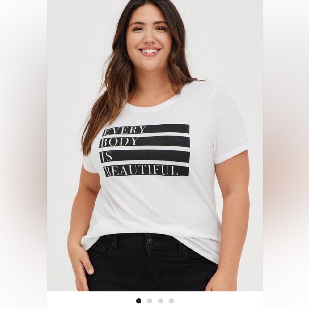 Torrid White and Black Short Sleeve Tee
